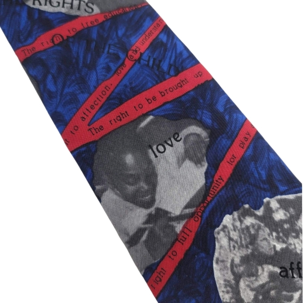Save The Children Silk Tie Vintage Childs Rights - Picture 5 of 9